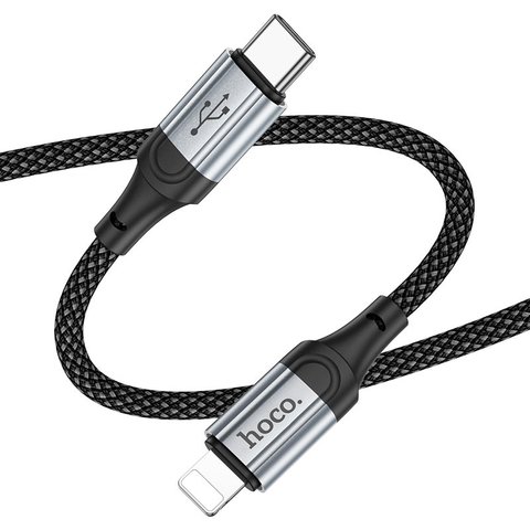 USB кабель Hoco X102, USB тип-C, Lightning, 100 см, 27 Вт, черный, в нейлоновой оплетке, #6942007608749 Превью 1