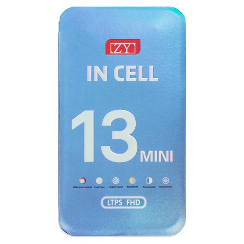 Дисплей для iPhone 13 mini, черный, без микросхемы, с рамкой, Copy, (TFT), ZY, LTPS FHD Превью 1
