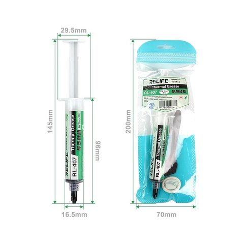 Pasta térmica RELIFE  RL-407 , de silicona, en jeringa, 20 ml, negra Vista previa  1