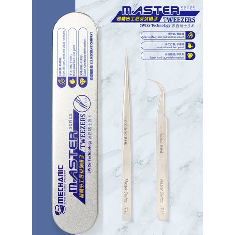 Пинцет монтажный Mechanic IT-15, изогнутый, 115 мм Превью 1