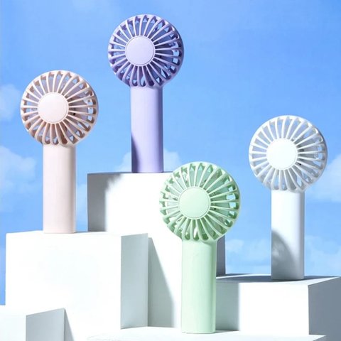 Вентилятор DC03, бежевий, ручний, настільний, з акумулятором, USB тип-C Прев'ю 1