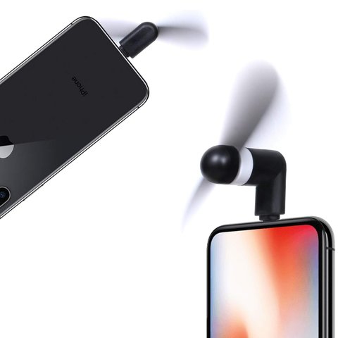 Вентилятор Mini, черный, мобильный, Lightning Превью 1